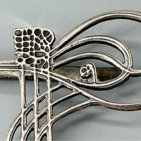 Vintage Turkish Ottoman Tie Clip Sultan Tughra Sterling Silver Suleiman Insignia - Picture 12 of 16